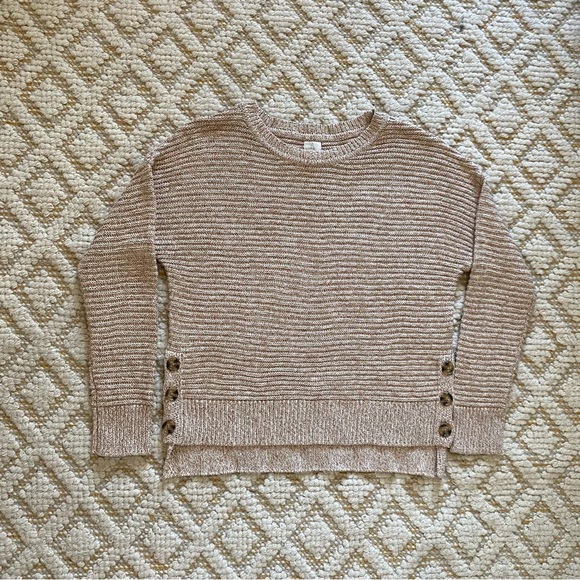 Joie Sweaters - Joie Button Sweater Pullover Tan Size Small